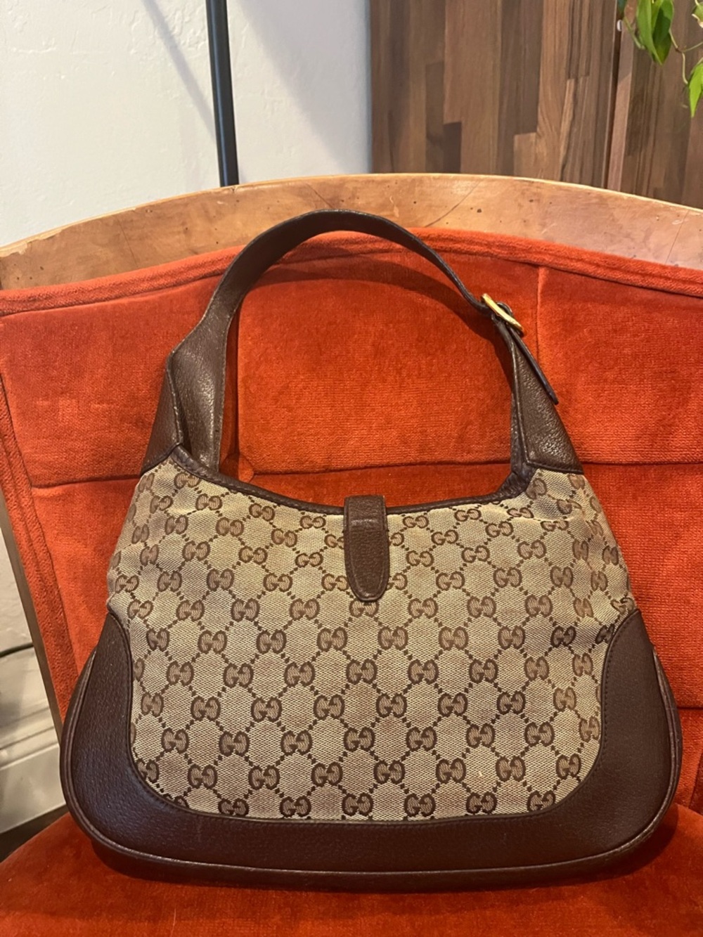 Gucci Web Sherry Line Jackie Brown GG Canvas Shoulder Bag - Medium - Picture 2 of 14